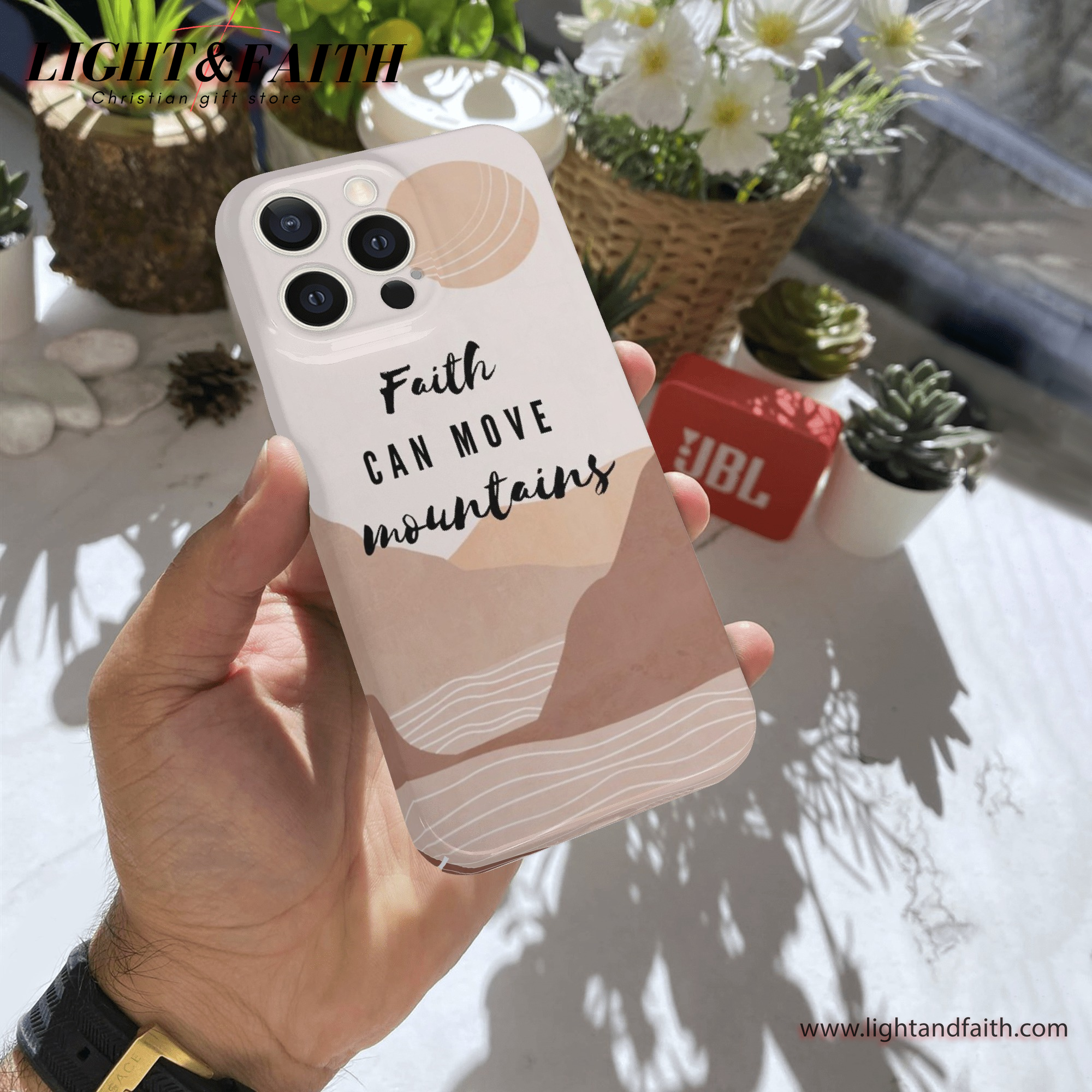 Faith Can Move Mountain Phone Case, Christian Phone Case, Bible Verse Phone Case, Religious Gift, PCLAF31